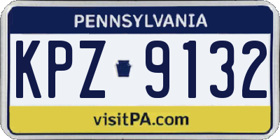 PA license plate KPZ9132