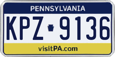 PA license plate KPZ9136