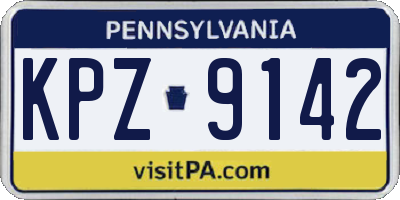 PA license plate KPZ9142