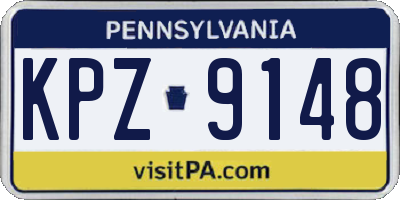 PA license plate KPZ9148