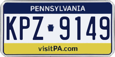 PA license plate KPZ9149