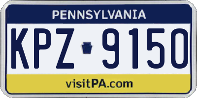 PA license plate KPZ9150