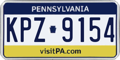 PA license plate KPZ9154