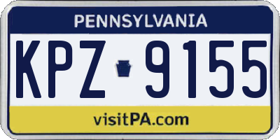 PA license plate KPZ9155