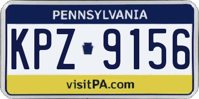PA license plate KPZ9156