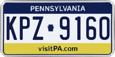 PA license plate KPZ9160
