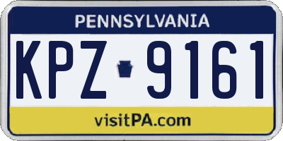 PA license plate KPZ9161