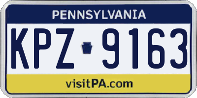 PA license plate KPZ9163