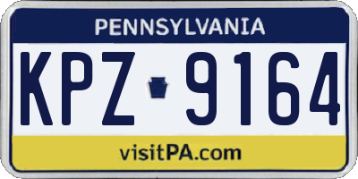 PA license plate KPZ9164