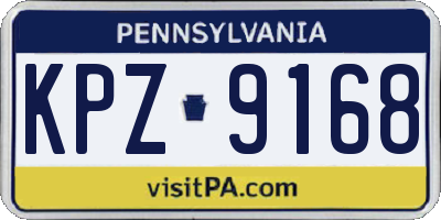 PA license plate KPZ9168