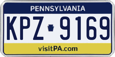 PA license plate KPZ9169