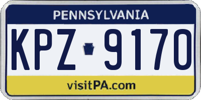 PA license plate KPZ9170