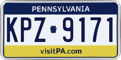 PA license plate KPZ9171
