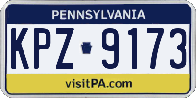 PA license plate KPZ9173