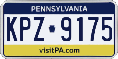 PA license plate KPZ9175