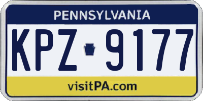 PA license plate KPZ9177