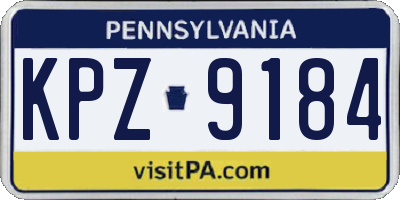PA license plate KPZ9184