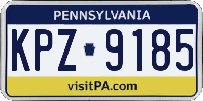 PA license plate KPZ9185