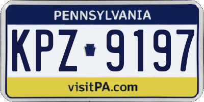 PA license plate KPZ9197