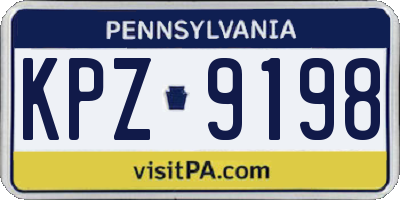 PA license plate KPZ9198