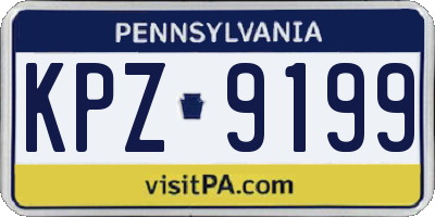 PA license plate KPZ9199