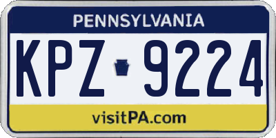 PA license plate KPZ9224
