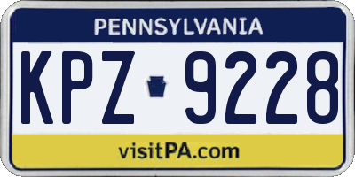 PA license plate KPZ9228