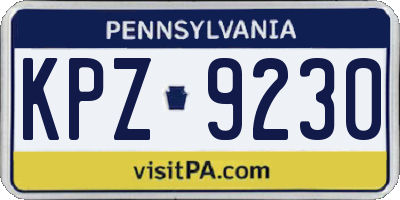 PA license plate KPZ9230