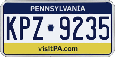 PA license plate KPZ9235