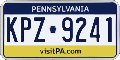 PA license plate KPZ9241