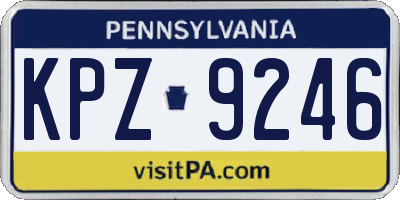 PA license plate KPZ9246
