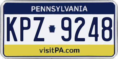 PA license plate KPZ9248