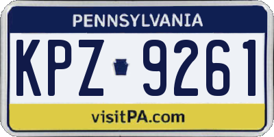 PA license plate KPZ9261