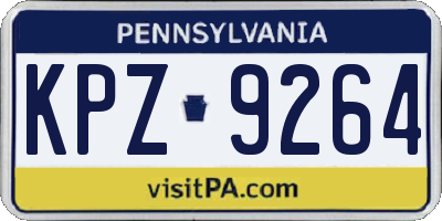 PA license plate KPZ9264