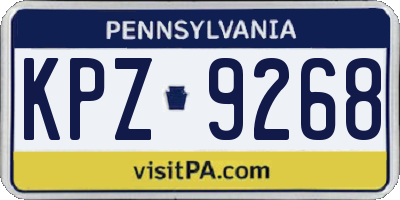 PA license plate KPZ9268