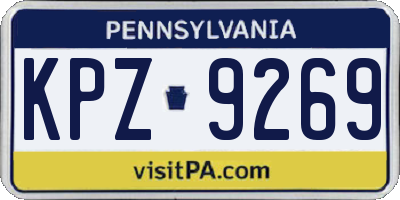 PA license plate KPZ9269