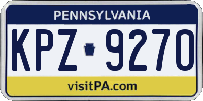 PA license plate KPZ9270