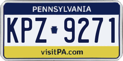 PA license plate KPZ9271