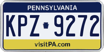 PA license plate KPZ9272