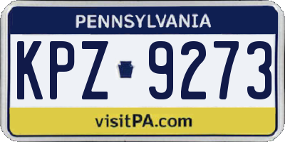 PA license plate KPZ9273