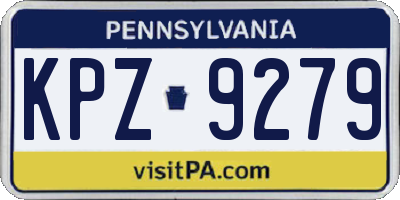 PA license plate KPZ9279