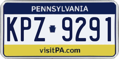 PA license plate KPZ9291