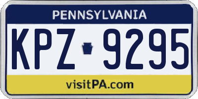 PA license plate KPZ9295