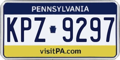 PA license plate KPZ9297