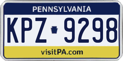 PA license plate KPZ9298
