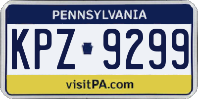 PA license plate KPZ9299