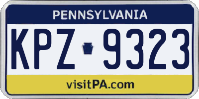 PA license plate KPZ9323