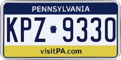 PA license plate KPZ9330
