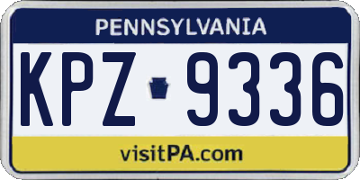PA license plate KPZ9336