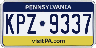 PA license plate KPZ9337